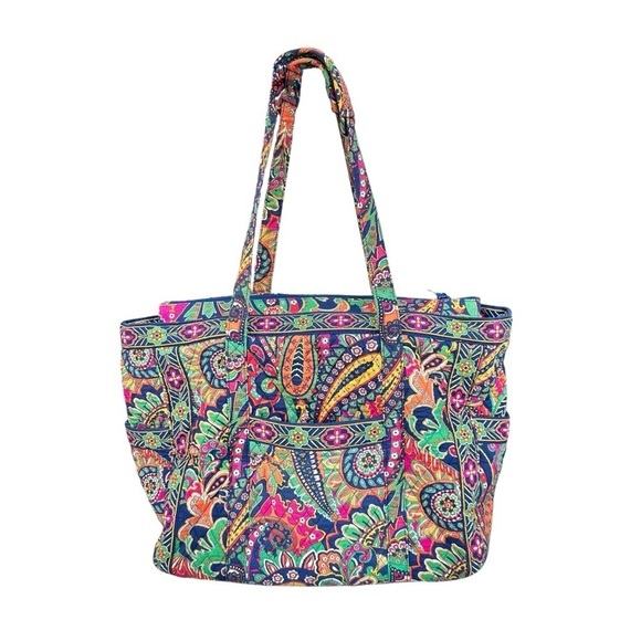 Vera Bradley large duffle bag overnight carry-on shoulder travel weekender zip - Picture 2 of 15